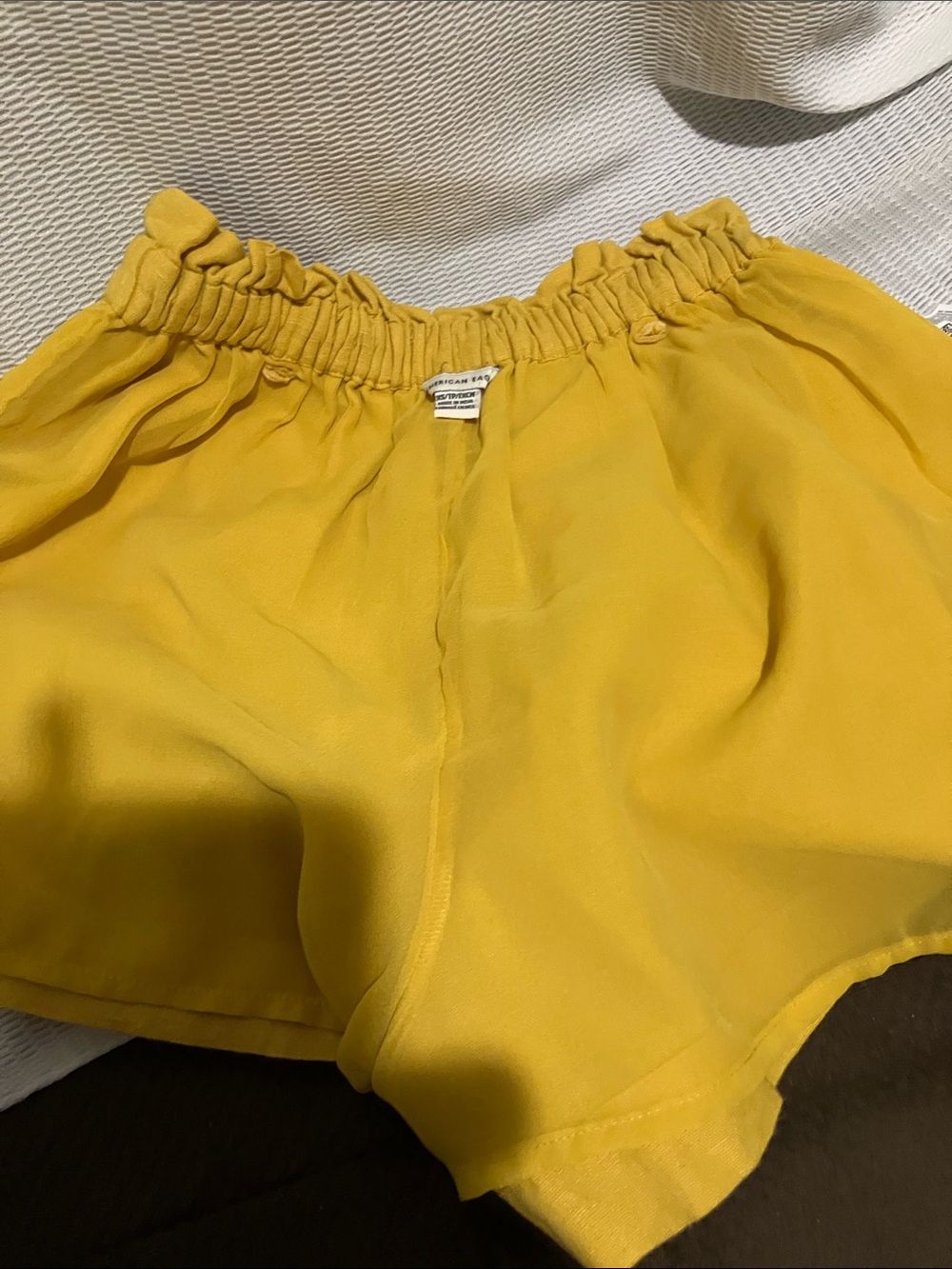 American Eagle Outfitters Yellow Paperbag Waist Tie-Front Shorts - Picture 12 of 13